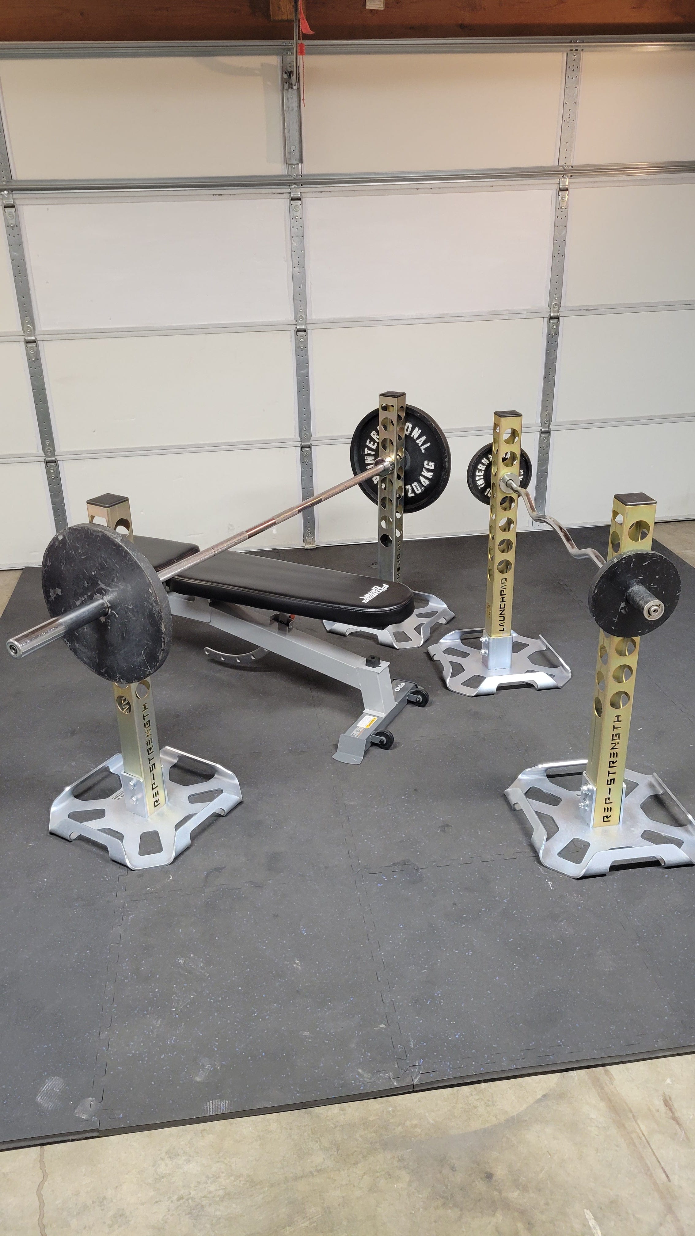 REP-STRENGTH Launchpad Bench Press Rack and Spotter System